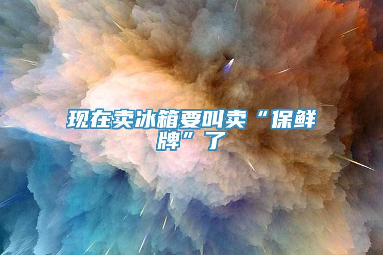 現(xiàn)在賣(mài)冰箱要叫賣(mài)“保鮮牌”了