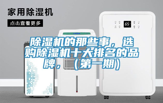 除濕機的那些事，選購除濕機十大排名的品牌，（第一期）